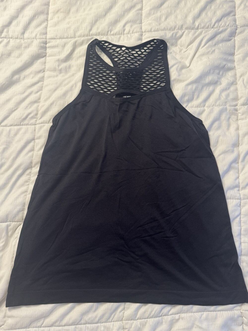 Moret Ultra Black Workout Racerback Tank Women's Medium Mesh Stretchy Nylon